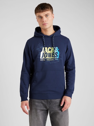 JACK & JONESSweater majica 'MAP SUMMER' - plava boja: prednji dio