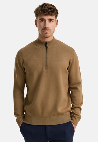 INDICODE JEANS Sweater 'Lukas' in Brown: front