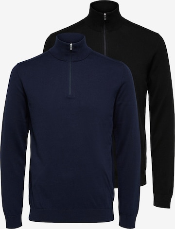 SELECTED Pullover 'Berg' in Schwarz: Vorderseite