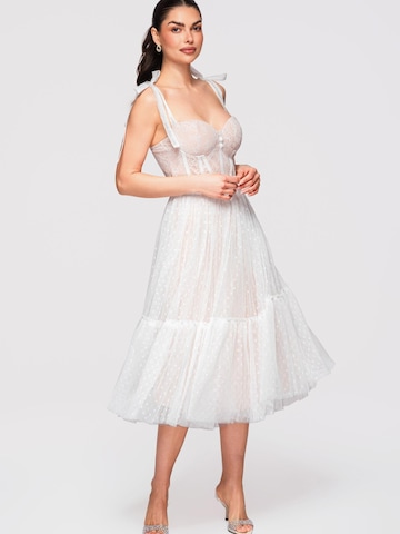 Ombre Dress in White