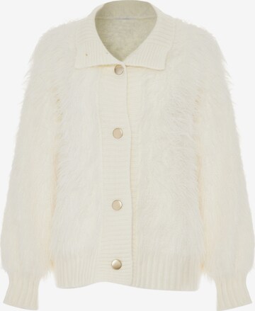 Poomi Knit Cardigan in White: front