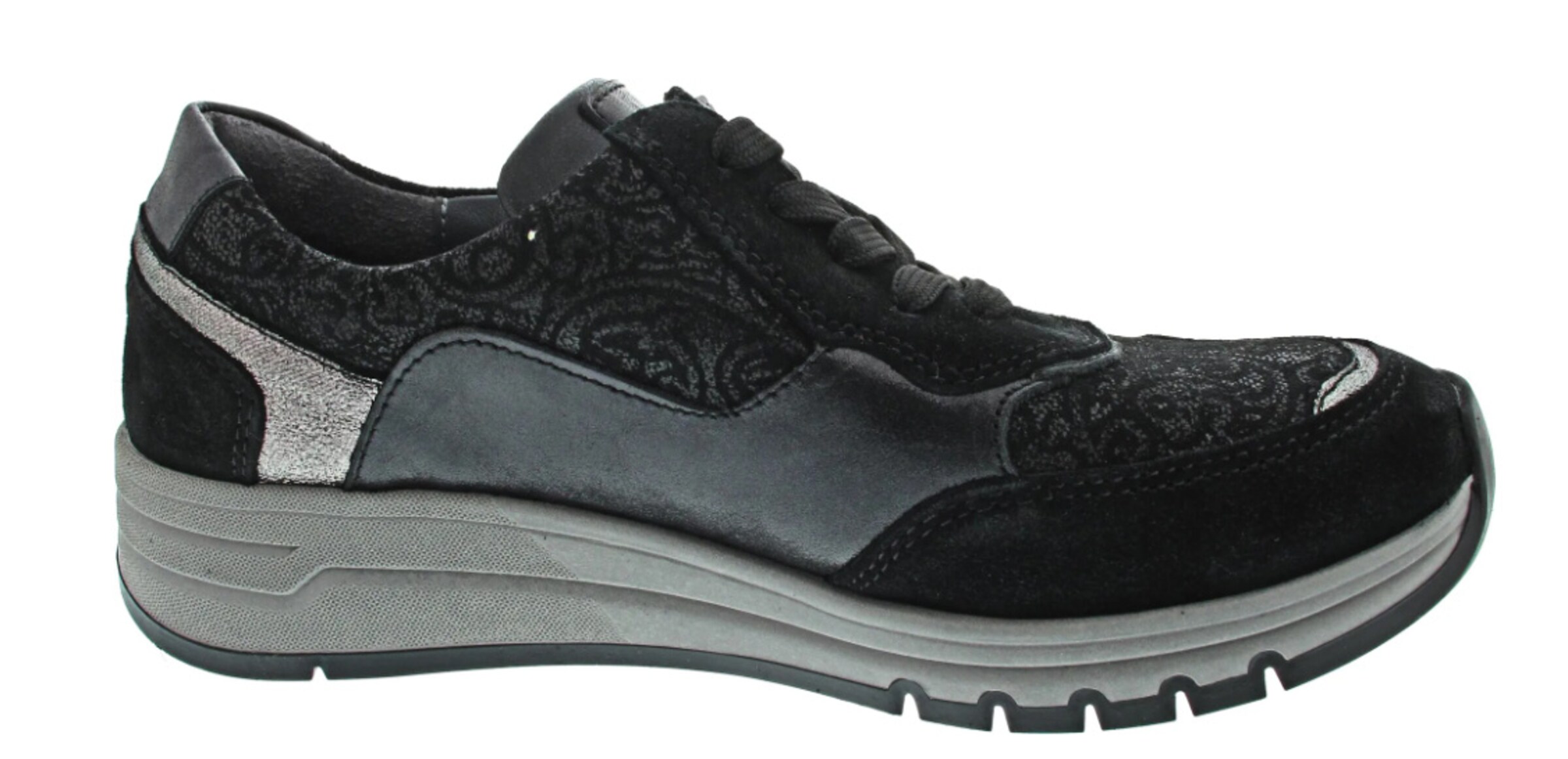 WALDLÄUFER Sportlicher Schnürschuh in Schwarz