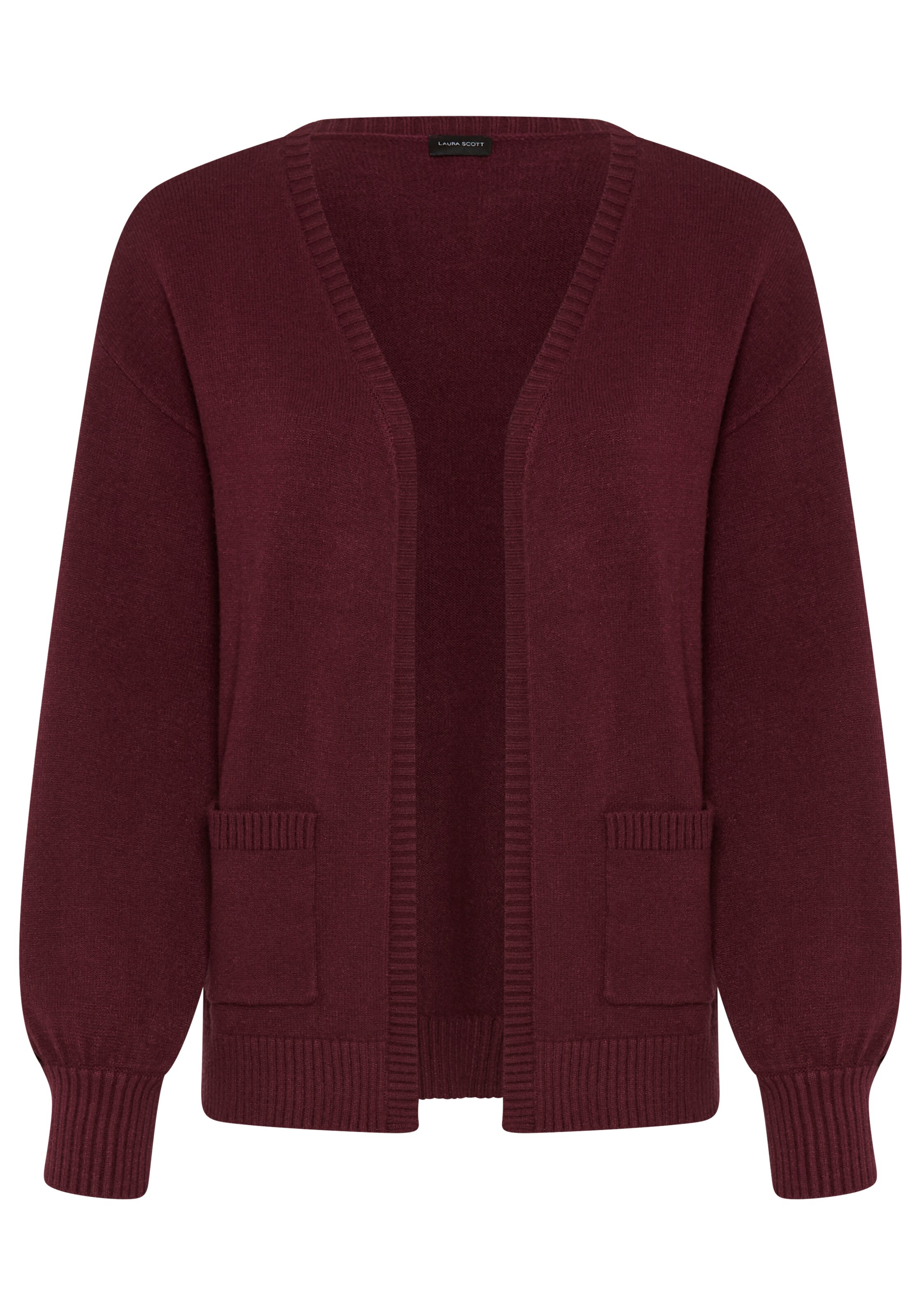 LAURA SCOTT Knit Cardigan in Red: front