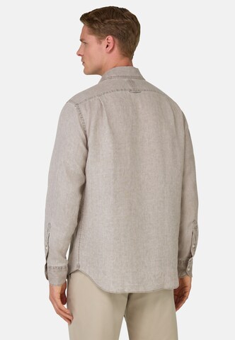 Boggi Milano Regular fit Overhemd in Bruin