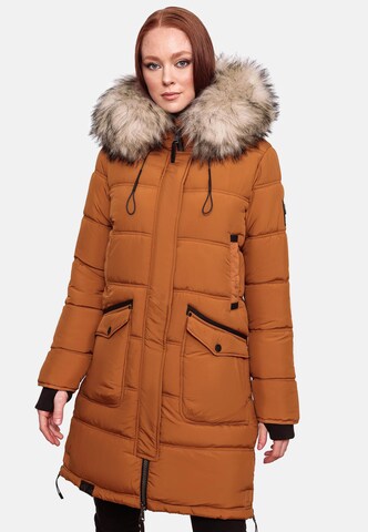 MARIKOO Winter Coat 'Chaskaa' in Brown: front