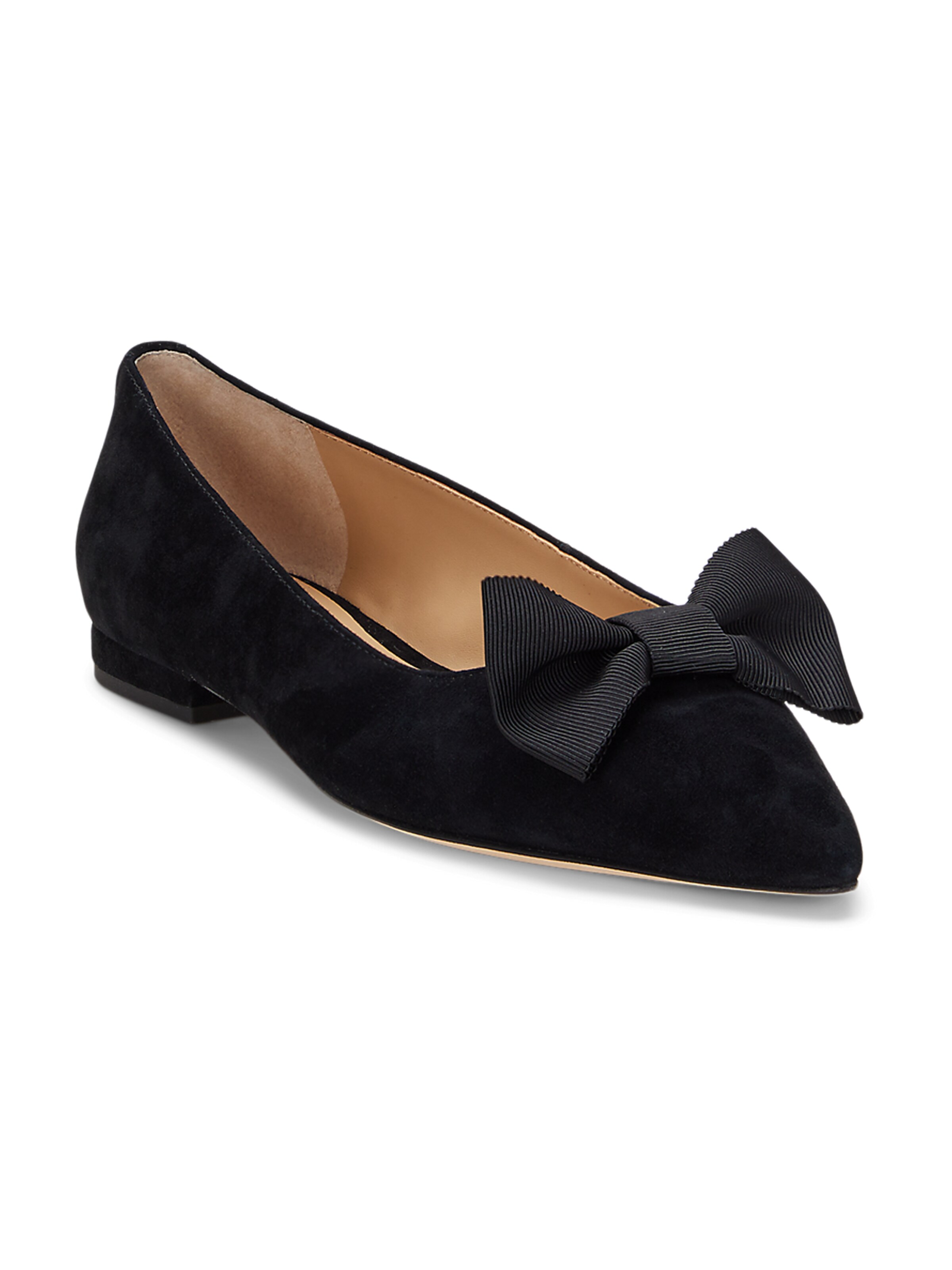 Lauren Ralph Lauren Ballerina 'LONDYN BOW' in Zwart: voorkant