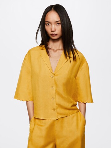 MANGO Blouse 'Almond' in Yellow: front