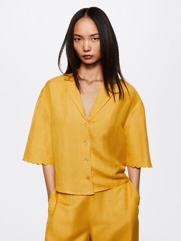 MANGO Bluse 'Almond' in Gelb: predná strana