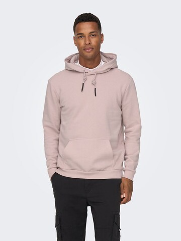 Only & Sons Regular fit Sweatshirt in Roze: voorkant