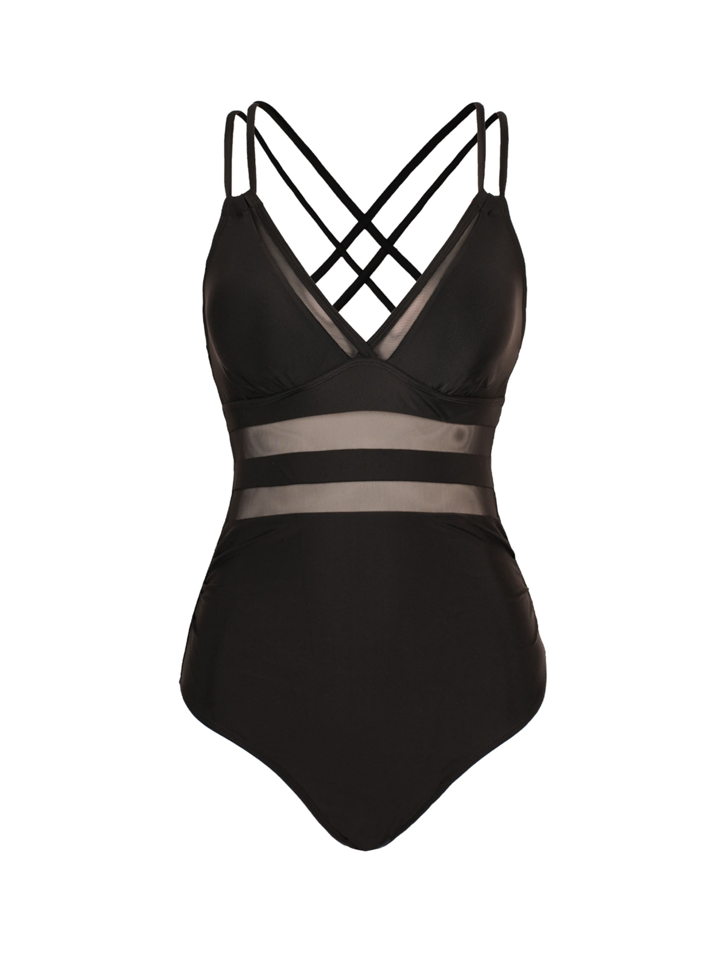 Cupshe Bralette Swimsuit 'CAA12E4C076AA' in Black: front