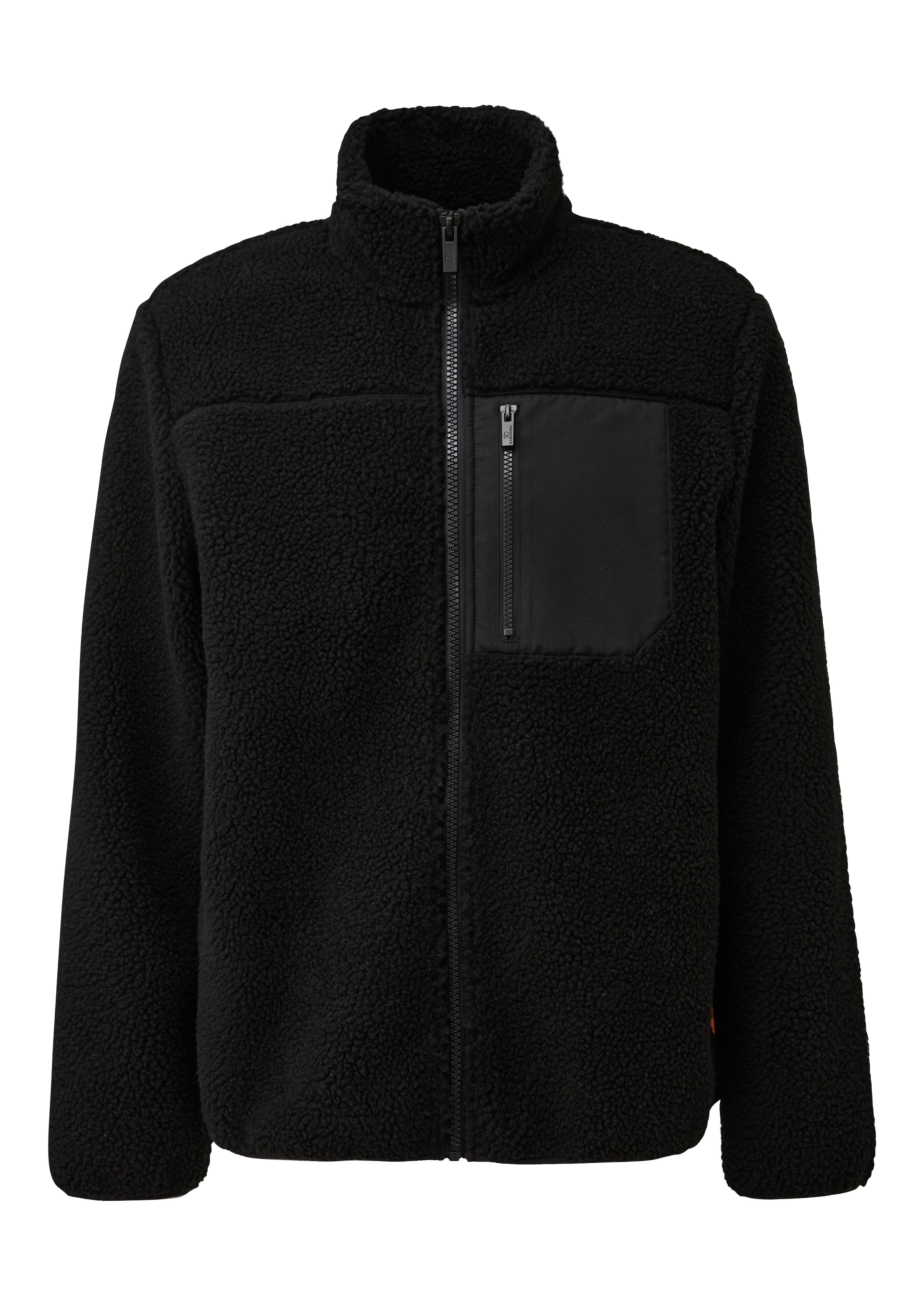 QS Fleecejacke in Schwarz: Vorderseite