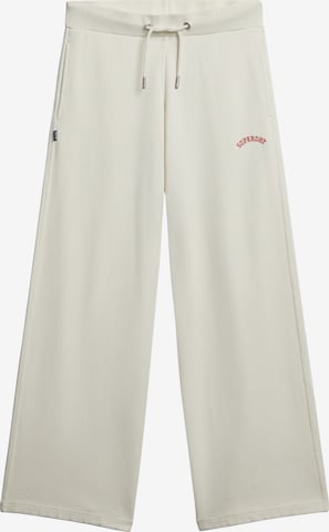 Wide Leg Pantalon 'Essential' Superdry en blanc : devant
