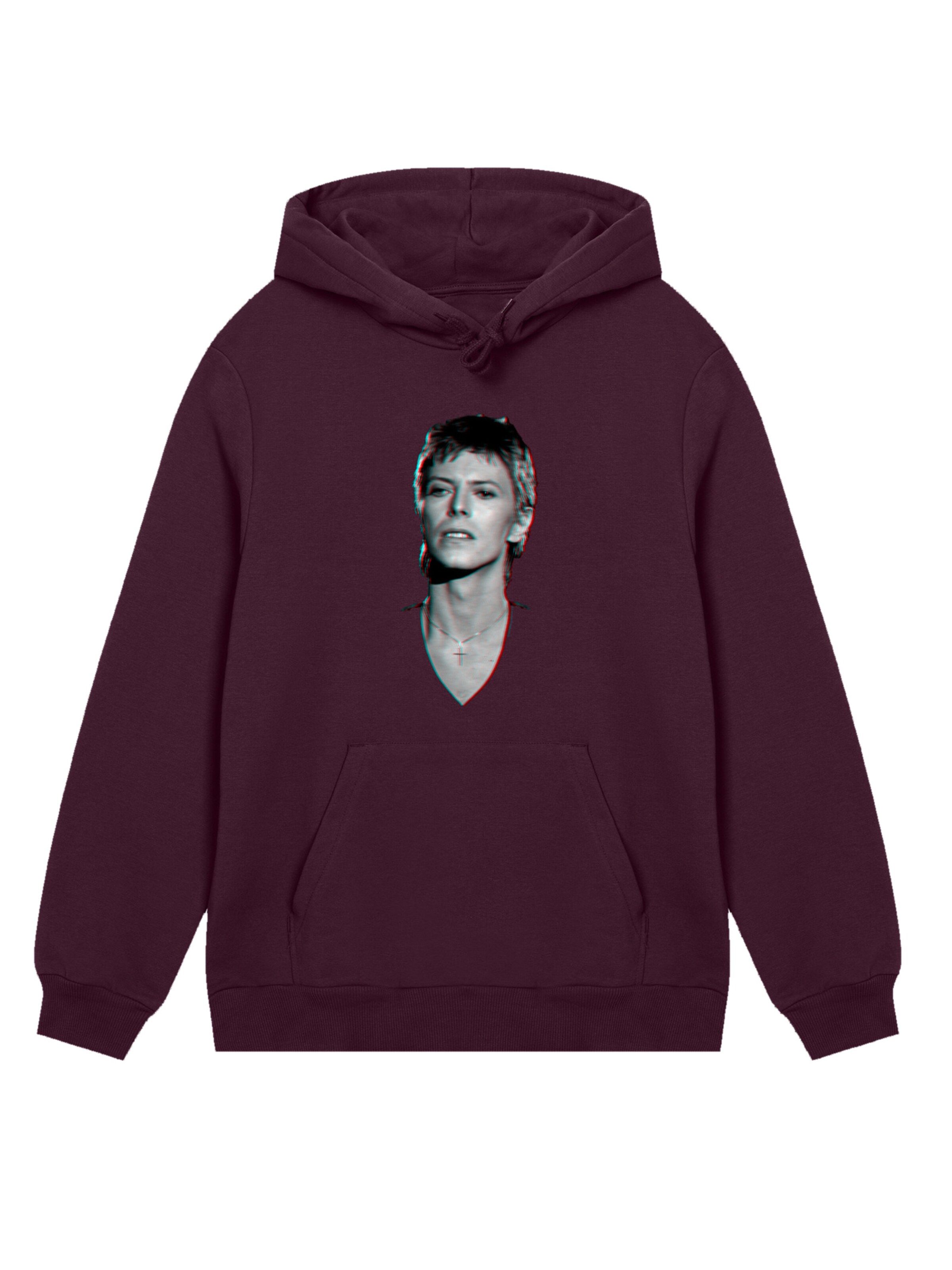 F4NT4STIC Sweatshirt 'TV Times Pop Star David Bowie Portrait 1977' in Bruin: voorkant