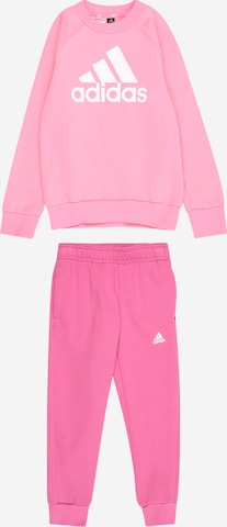 rozā ADIDAS SPORTSWEAR Treniņtērps 'Essentials Logo Fleece': no priekšpuses