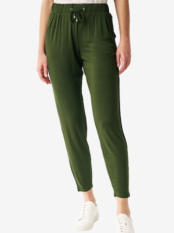 Next Tapered Trousers in Green: front