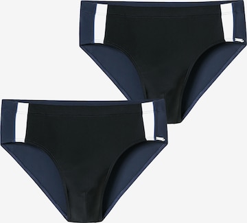 SCHIESSER Bathing trunks ' Ocean Swim ' in Black: front