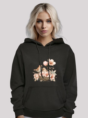 F4NT4STIC Sweatshirt 'Vogelnest Blumen' in Black: front