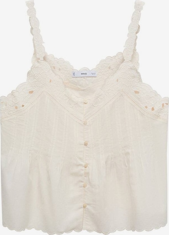 MANGO Blouse 'bord' in Wit: voorkant