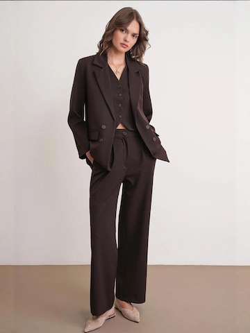 Wide leg Pantaloni con pieghe di MixRay in marrone: frontale