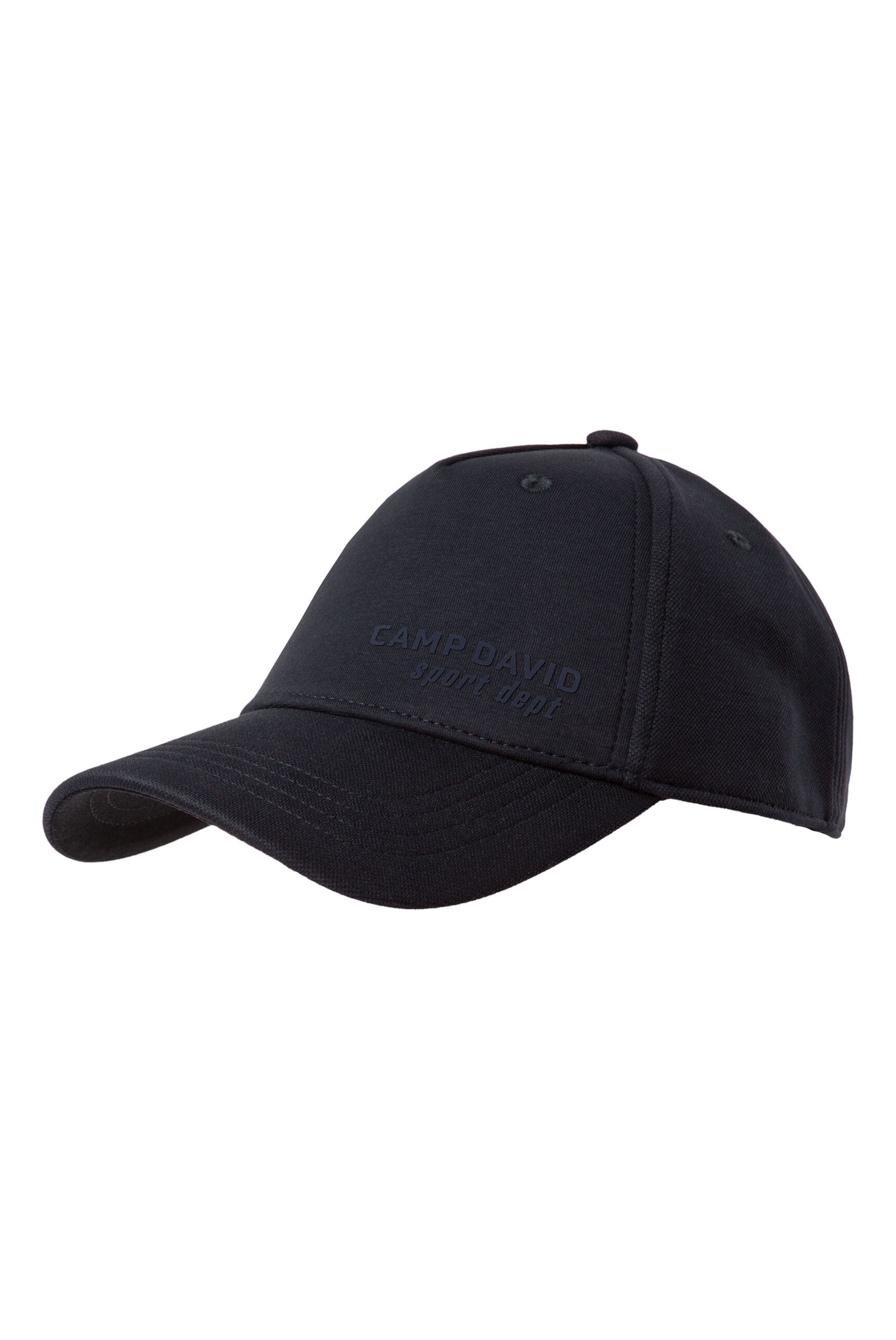 CAMP DAVID Base Cap aus Interlock-Jersey mit Logo Print in Blau: Vorderseite