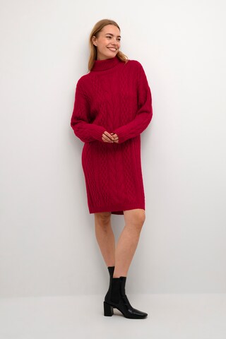 Cream Knitted dress 'Cabin' in Red