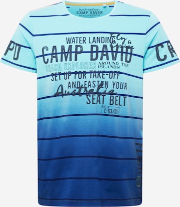 Tricou 'Fly and Cruise' de la CAMP DAVID pe albastru: față