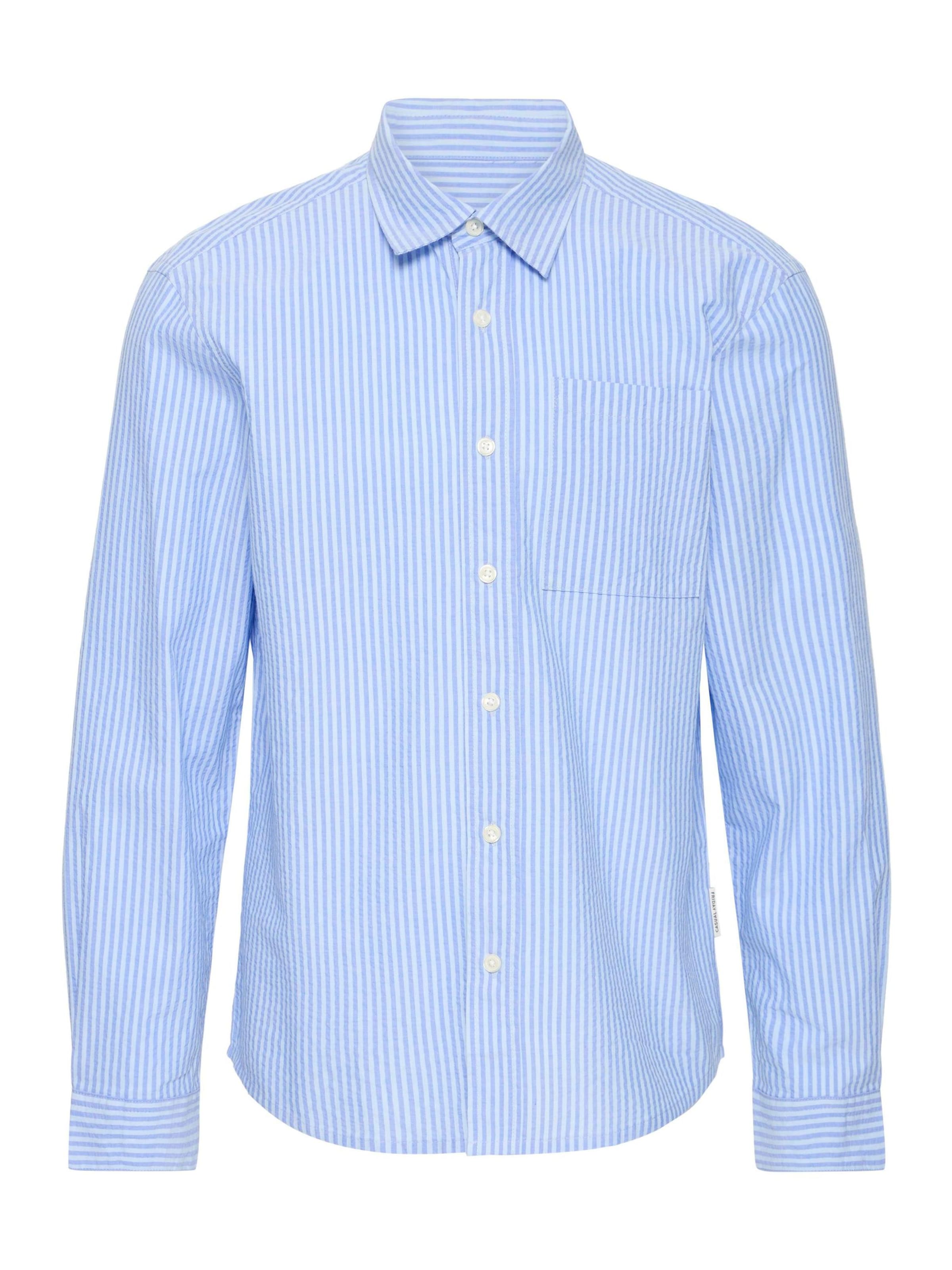 Casual Friday Comfort fit Overhemd ' CFJaevon Seersucker ' in Blauw: voorkant