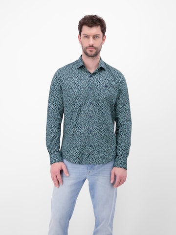 LERROS Langarmhemd mit trendigem Printmuster in Blau: Vorderseite