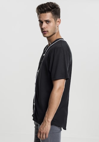 Urban Classics Regular fit Button Up Shirt 'Baseball' in Black