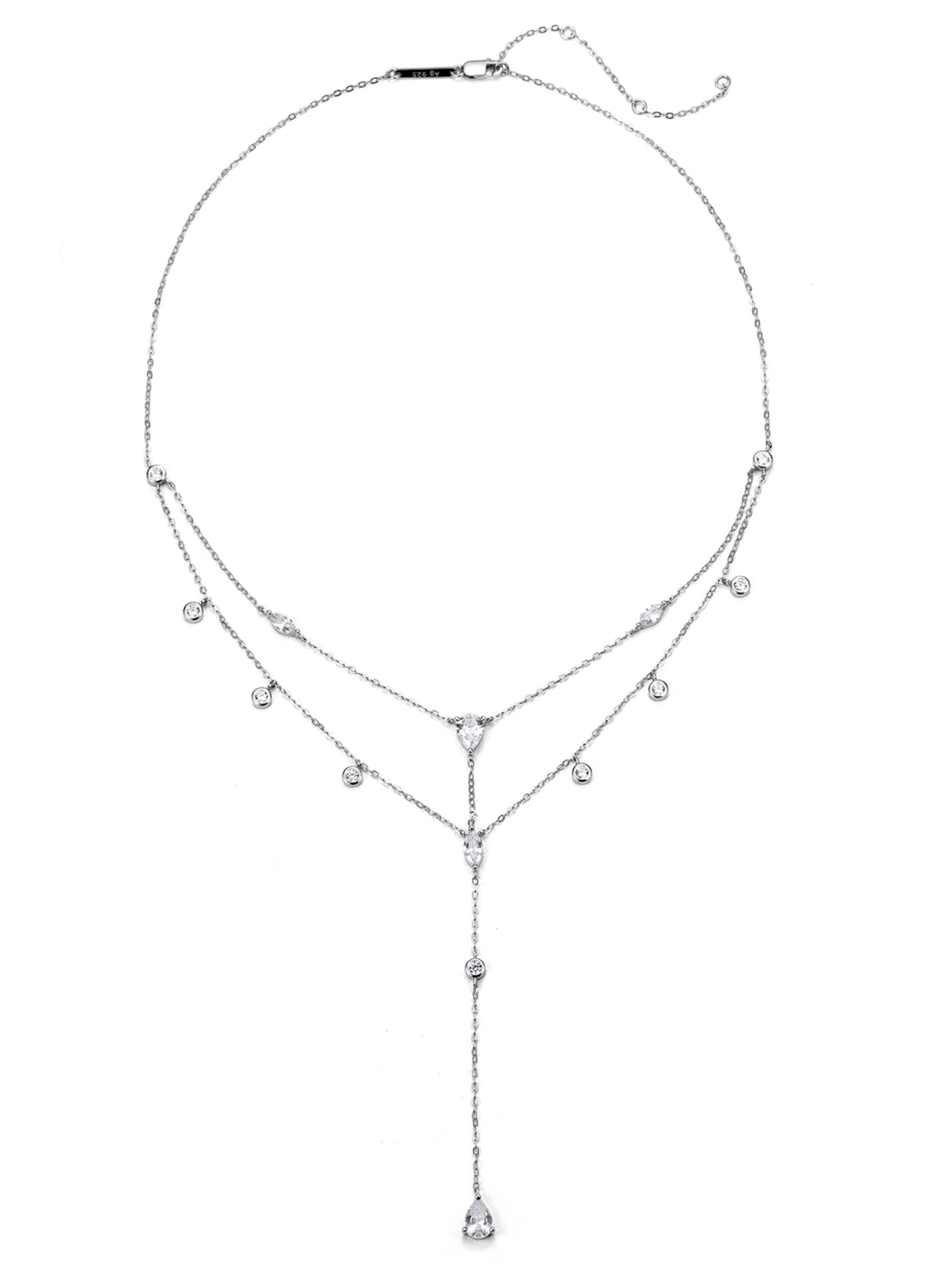 Hey Happiness Necklace 'Dazzle' in Silver: front