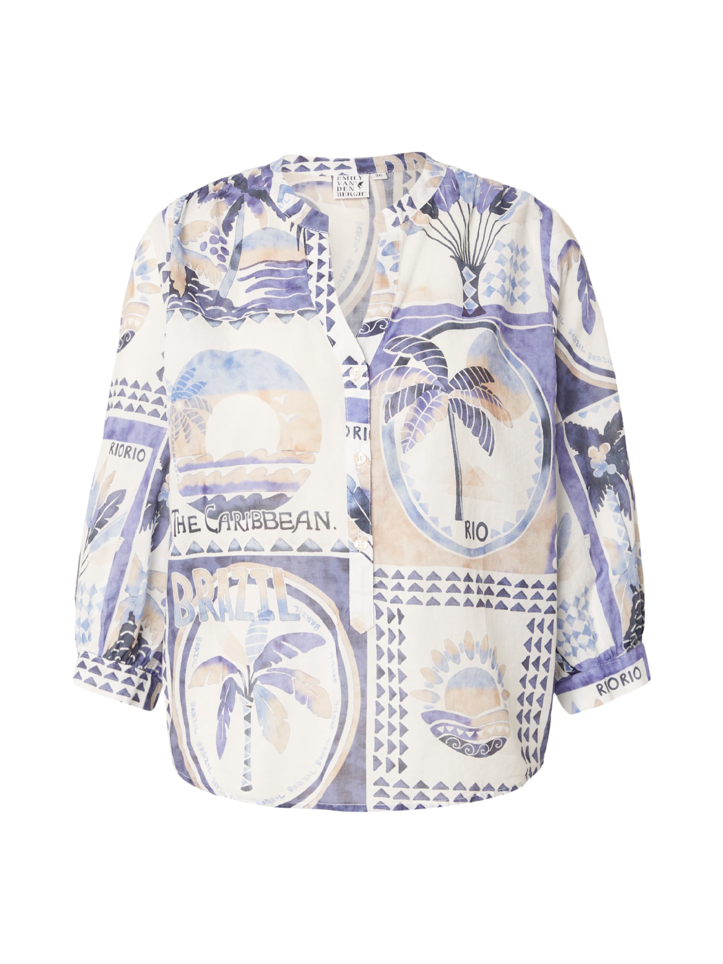 Chemisier Emily Van Den Bergh en bleu : devant