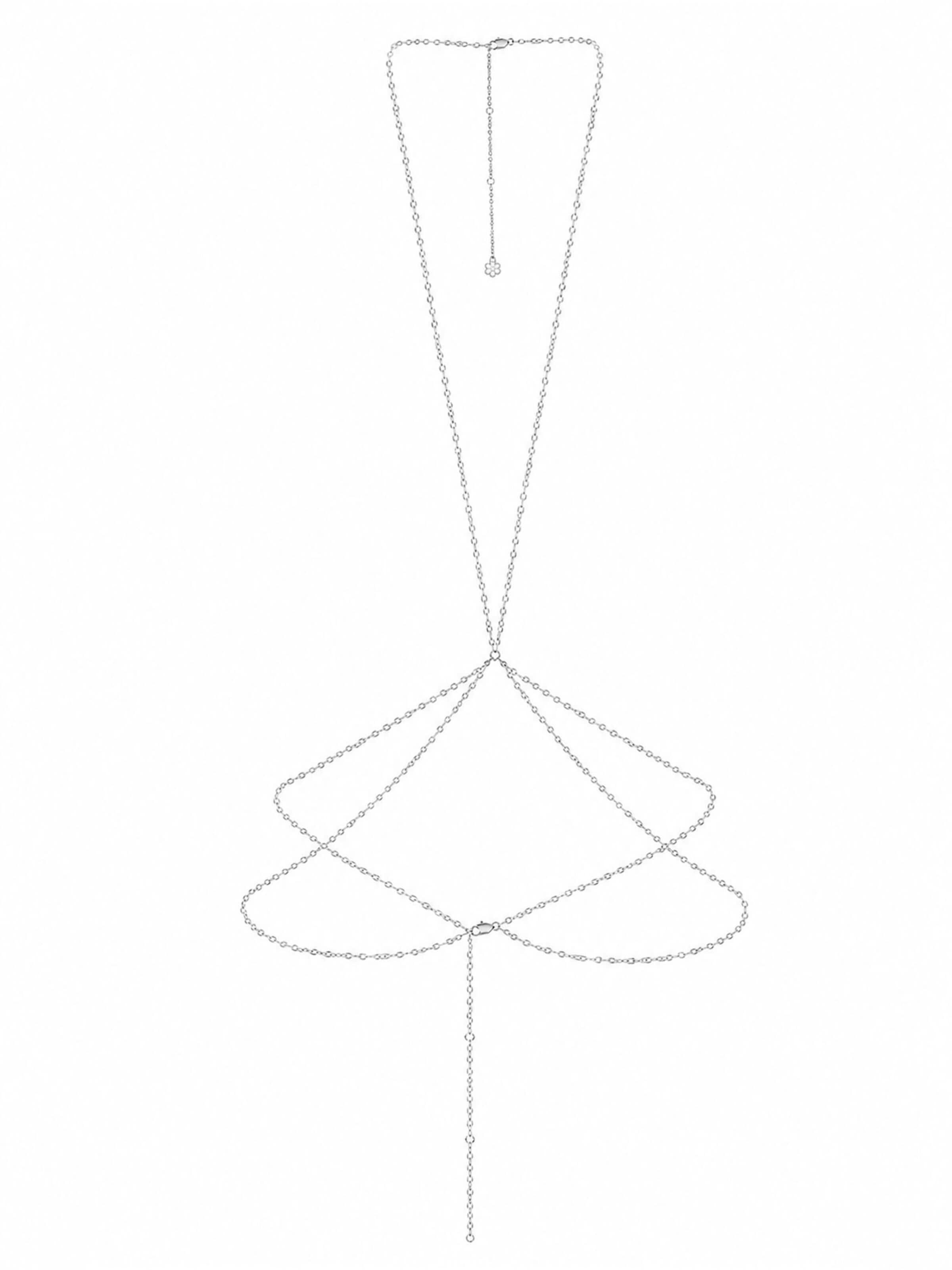 Hey Happiness Ketting 'Layered Rolo' in Zilver