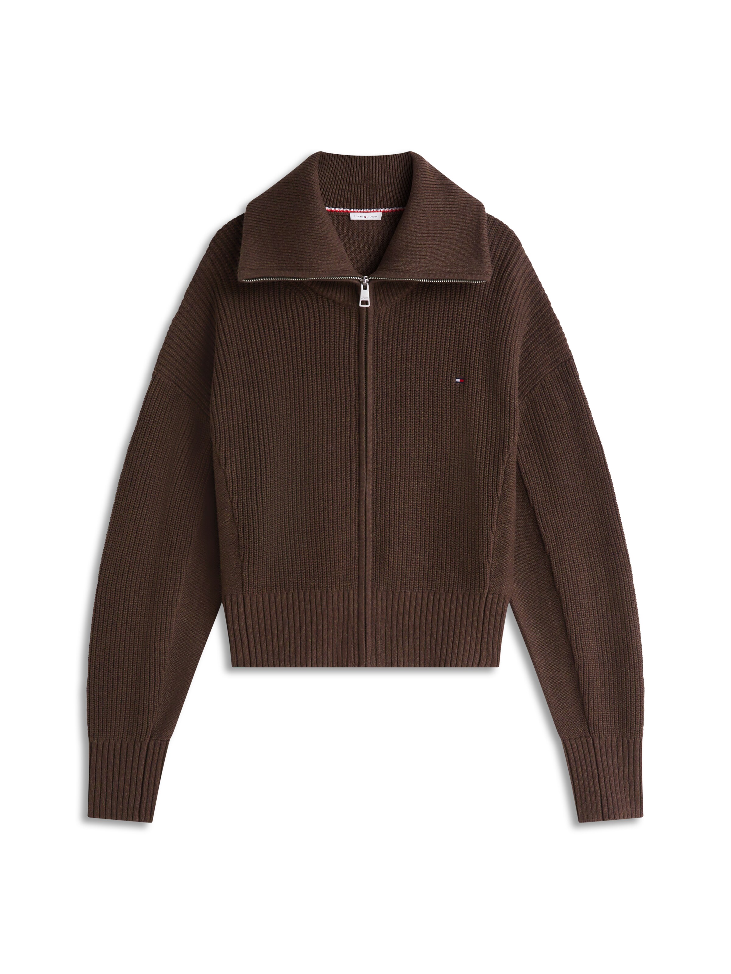 TOMMY HILFIGER Gebreid vest in Bruin: voorkant