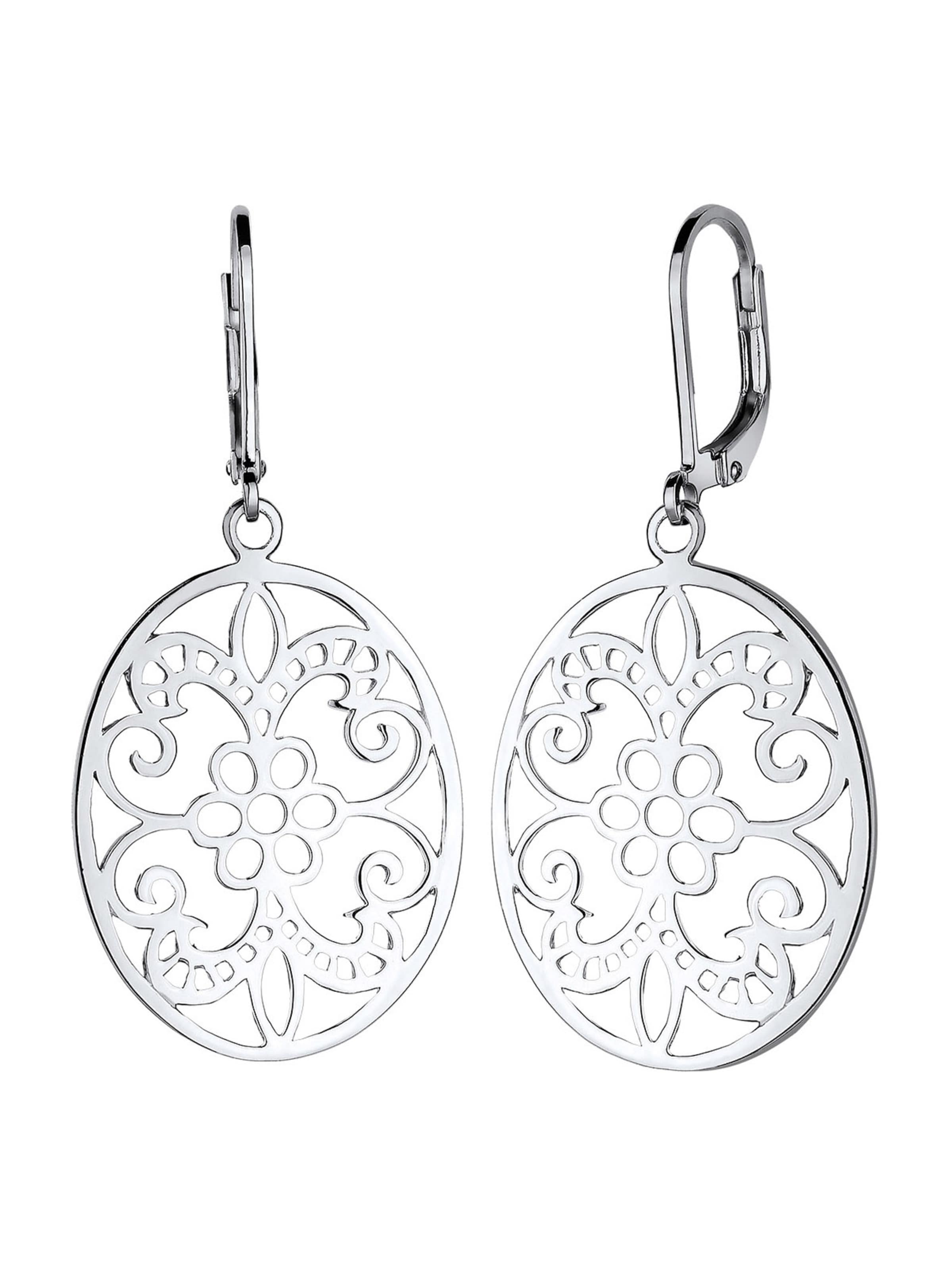 sidabrinė ELLI Auskarai 'Ornament': priekis