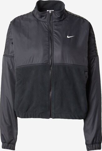 NIKE Functionele fleece jas 'ONE' in Zwart: voorkant