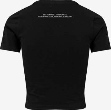 Merchcode T-Shirt 'Flamingo' in Schwarz