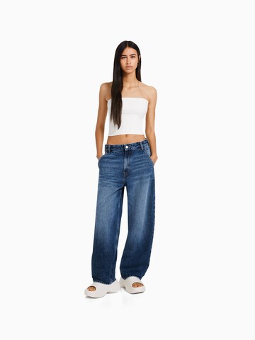 Bershka Wide Leg Jeans in Blau