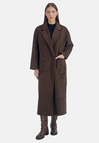 Elara Between-seasons coat in Brown: front