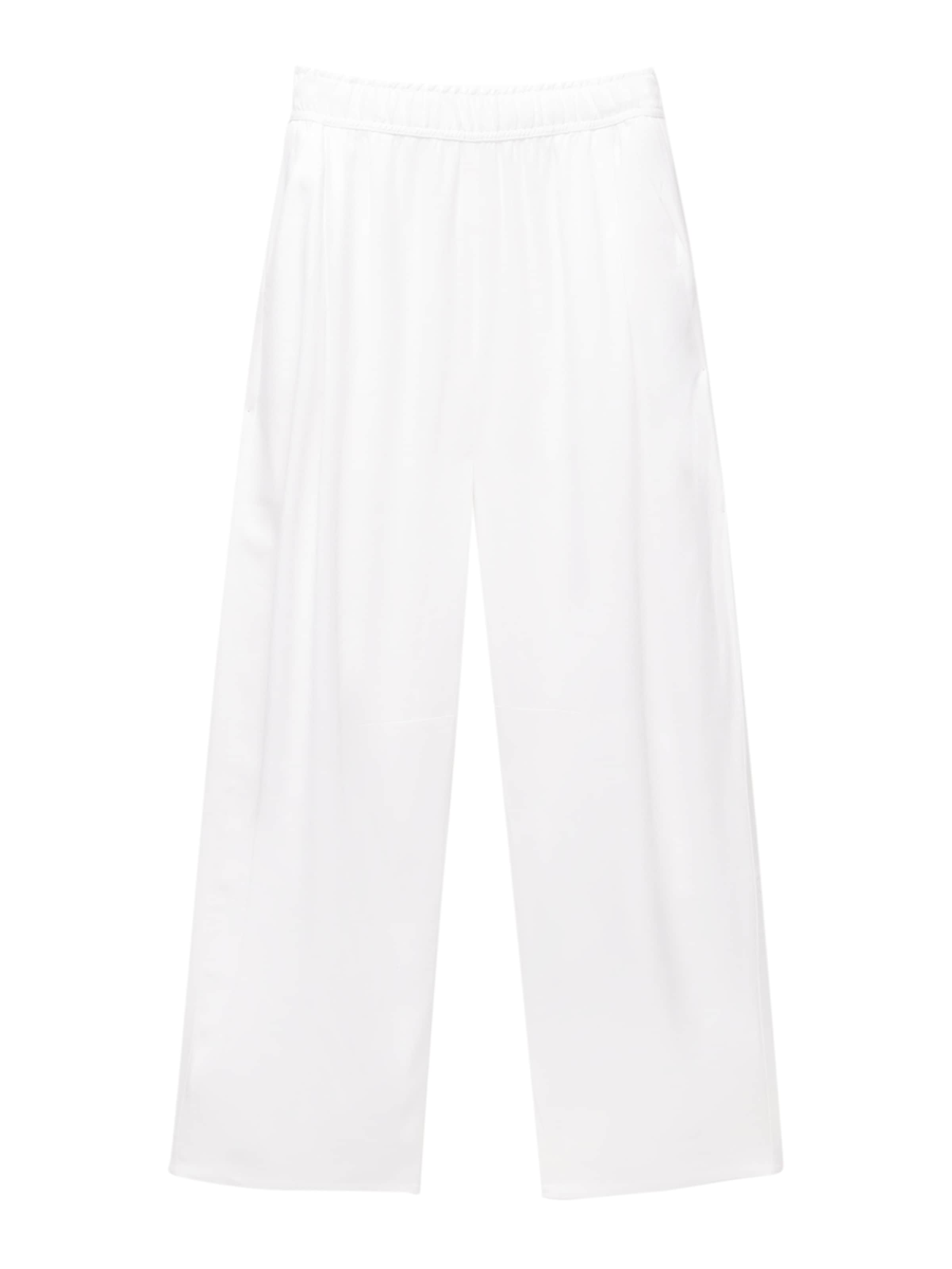 Pull&Bear Wide Leg Bukser i hvid: forside