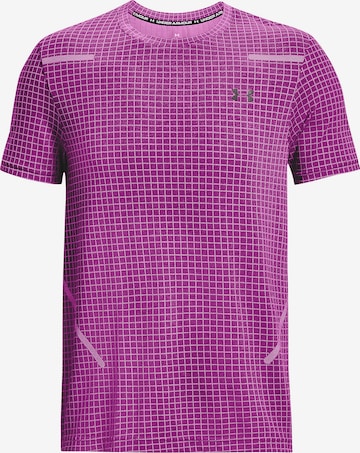 UNDER ARMOUR Performance Shirt 'Seamless Grid' in Purple: front