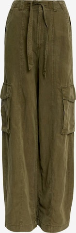 Wide Leg Pantalon cargo Marks & Spencer en vert : devant