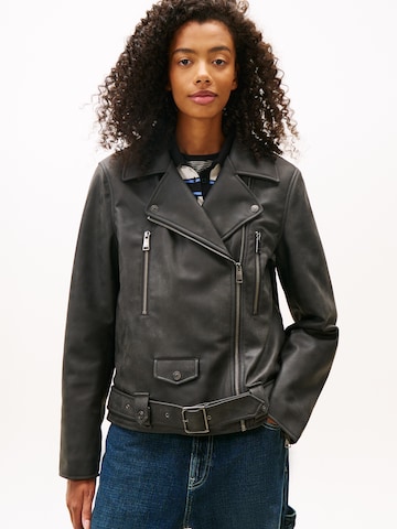 juoda Tommy Jeans Demisezoninė striukė: priekis