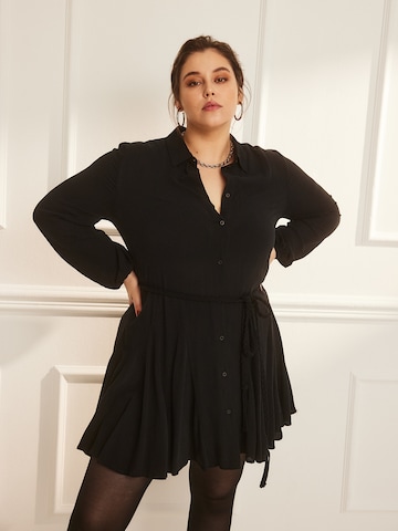 Guido Maria Kretschmer Curvy Shirt Dress 'Emely' in Black