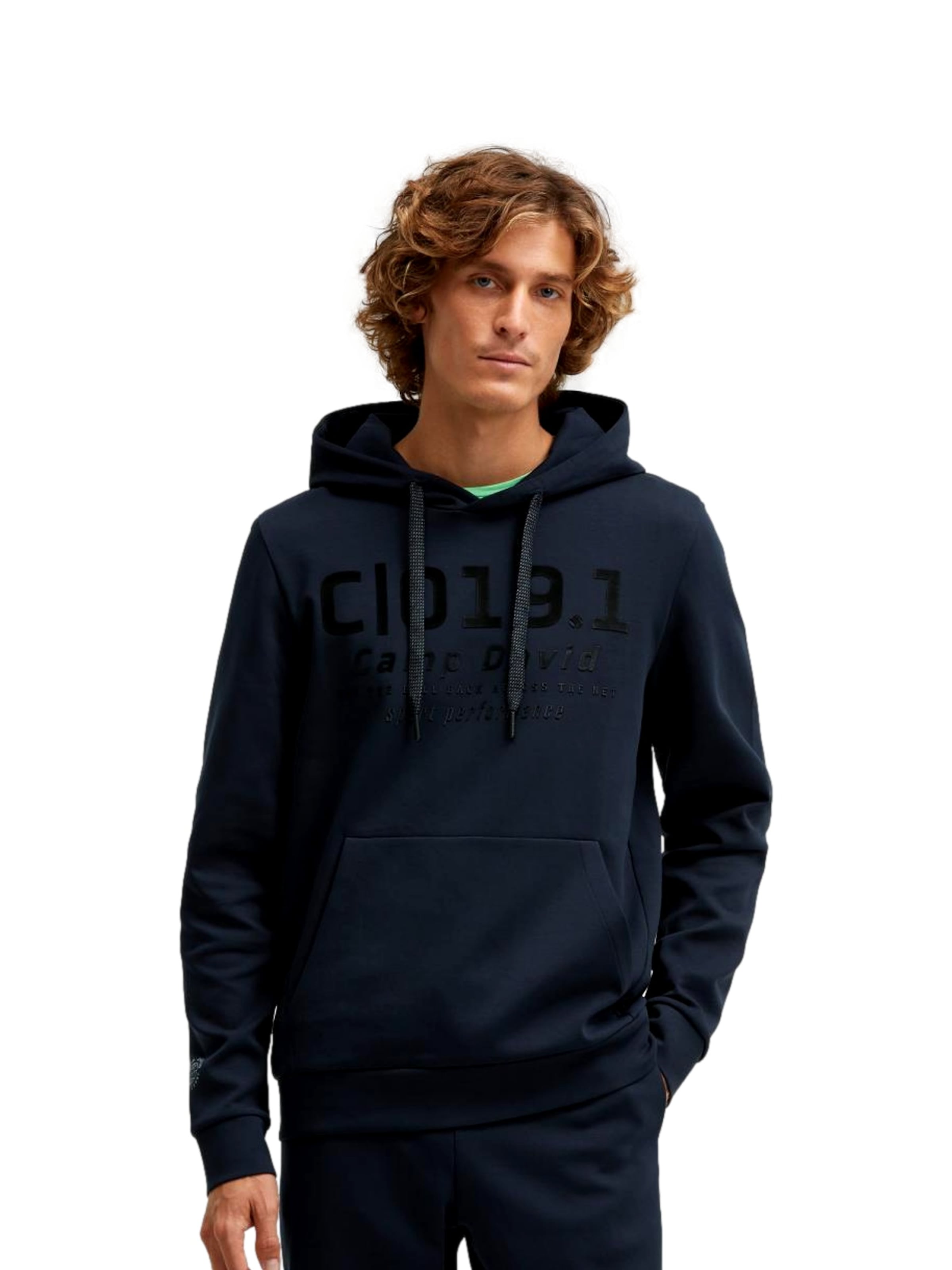 CAMP DAVID Sweater 'Game.Set.Match' in Blue: front