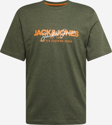 JACK & JONES Μπλουζάκι 'JJALVIS' σε πράσινο: μπροστά