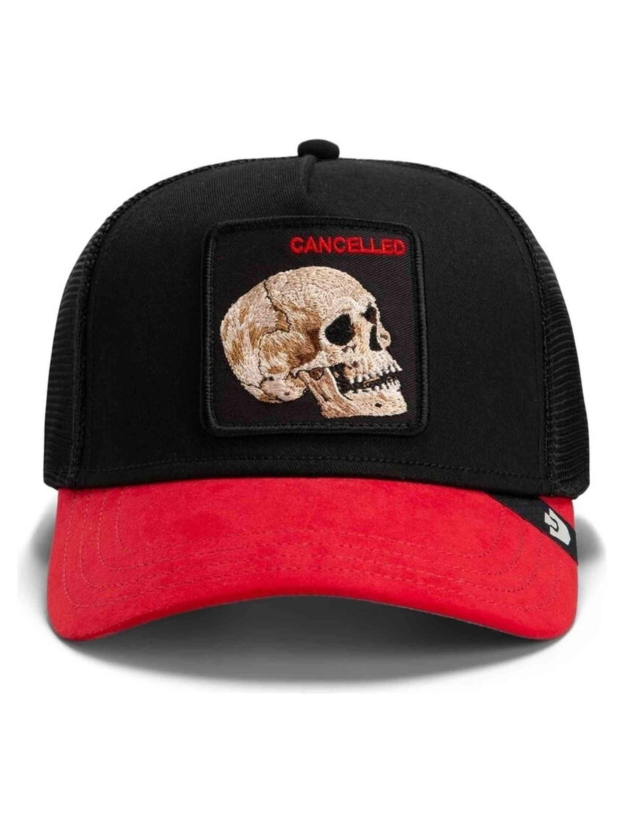 GOORIN Bros. Pet 'Gorra goorin bros negra calavera calceled suede skull trucker cap' in Zwart: voorkant