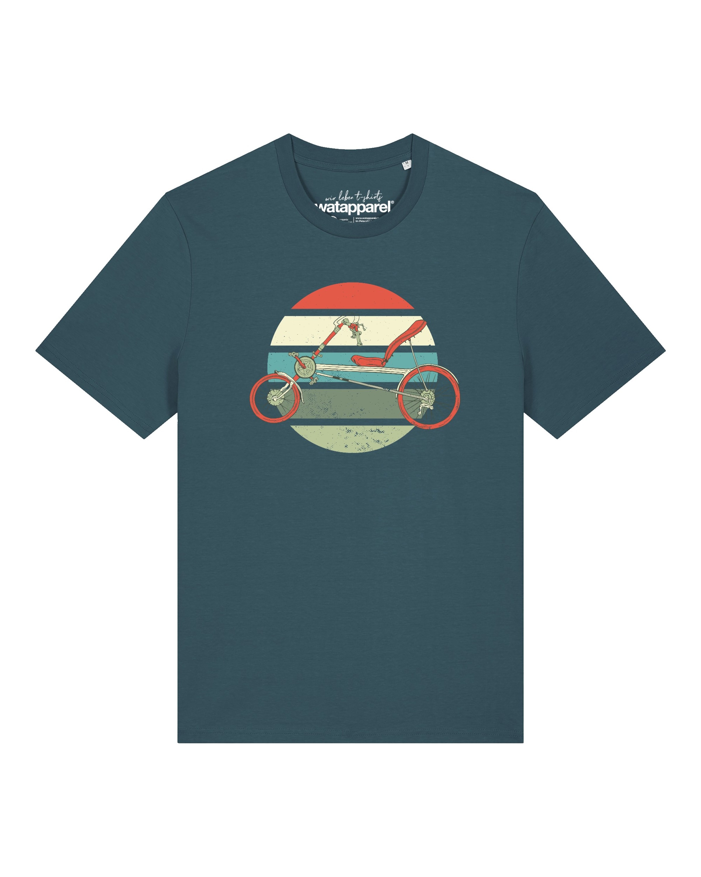 Watapparel Shirt 'Recumbent Bike' in Groen: voorkant