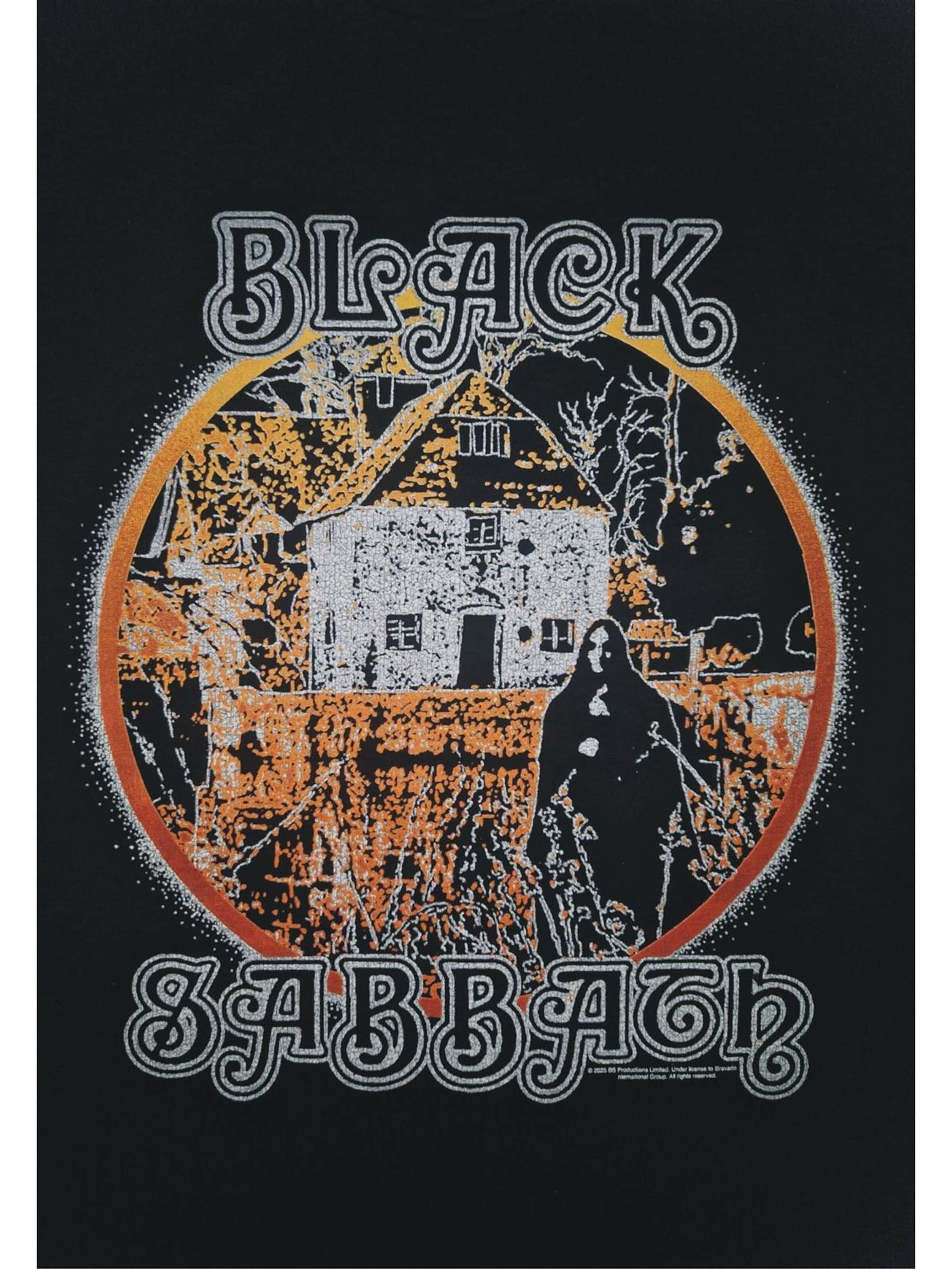 BLACK SABBATH Shirt 'Black Sabbath Black Sabbath Debut Cracked T-Shirt' in Zwart