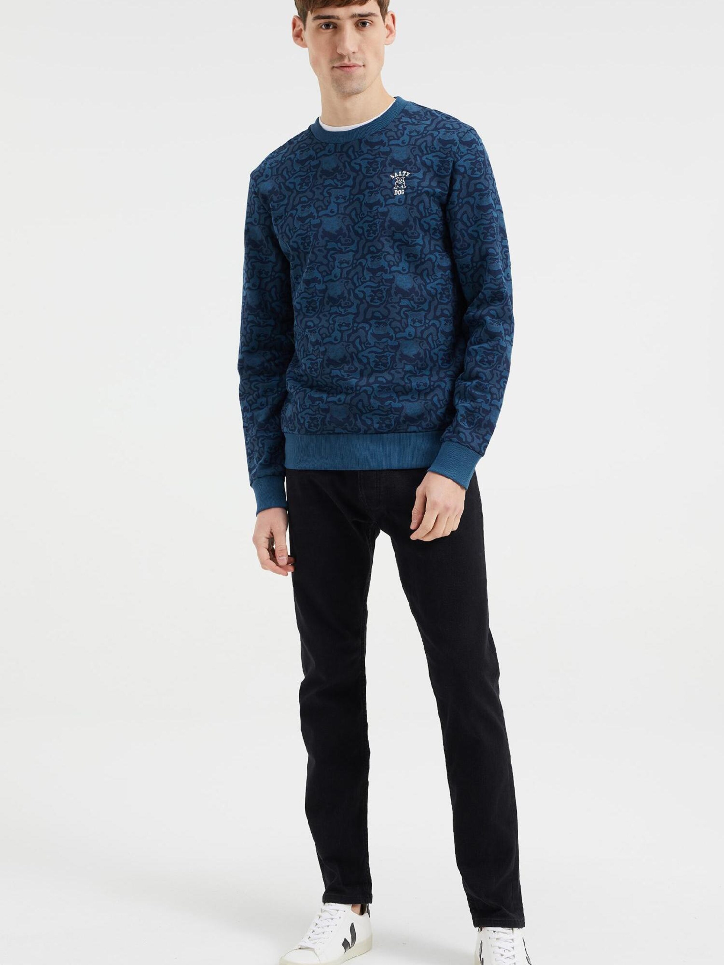 Männer Große Größen WE Fashion Sweatshirt in Dunkelblau - YG81438 Männer Große Größen WE Fashion Sweatshirt in Dunkelblau - YG81438