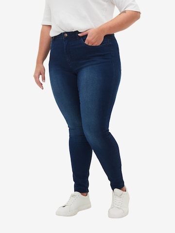 Zizzi Skinny Jeans 'Amy' in Blauw: voorkant